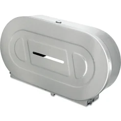Bobrick 20.81 in. x 5.31 in. x 11.38 in. Jumbo Toilet Tissue 2 Roll Dispenser - Satin-Finish Stainless Steel