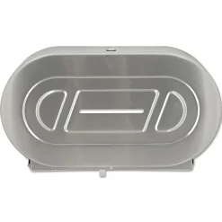 Bobrick 20.81 in. x 5.31 in. x 11.38 in. Jumbo Toilet Tissue 2 Roll Dispenser - Satin-Finish Stainless Steel