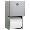 Bobrick 6-1/16 in. x 5-15/16 in. x 11 in. Stainless Steel 2-Roll Tissue Dispenser - Stainless Steel