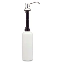 Bobrick Contura 3.31 in. x 4 in. x 17.63 in. 34 oz. Lavatory-Mounted Soap Dispenser - Chrome/Stainless Steel