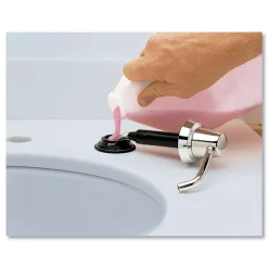 Bobrick Contura 3.31 in. x 4 in. x 17.63 in. 34 oz. Lavatory-Mounted Soap Dispenser - Chrome/Stainless Steel