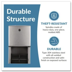 Bobrick ConturaSeries 6.08 in. x 5.94 in. x 11 in. Two-Roll Tissue Dispenser - Stainless Steel