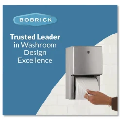 Bobrick ConturaSeries 6.08 in. x 5.94 in. x 11 in. Two-Roll Tissue Dispenser - Stainless Steel