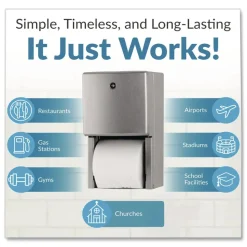 Bobrick ConturaSeries 6.08 in. x 5.94 in. x 11 in. Two-Roll Tissue Dispenser - Stainless Steel