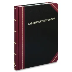 Boorum & Pease 10.38 x 8.13 Data/Lab-Record Format Laboratory Notebook - Black/Red Cover