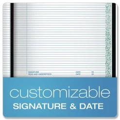 Boorum & Pease 10.38 x 8.13 Data/Lab-Record Format Laboratory Notebook - Black/Red Cover