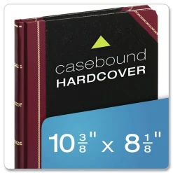 Boorum & Pease 10.38 x 8.13 Data/Lab-Record Format Laboratory Notebook - Black/Red Cover