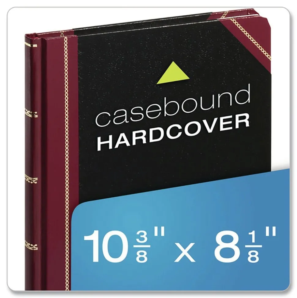 Boorum & Pease 10.38 x 8.13 Data/Lab-Record Format Laboratory Notebook - Black/Red Cover