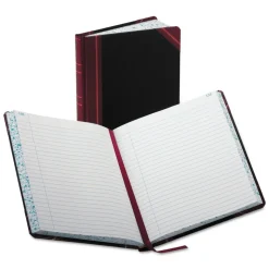 Boorum & Pease 9.25 x 7.31 Sheets Record-Style Rule Account Record Book - Black/Red/Gold Cover