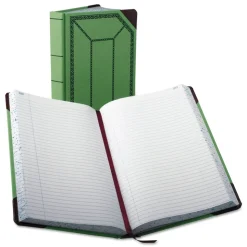 Boorum & Pease 12.13 x 7.44 Sheets Account Record Book - Green/Black/Red Cover