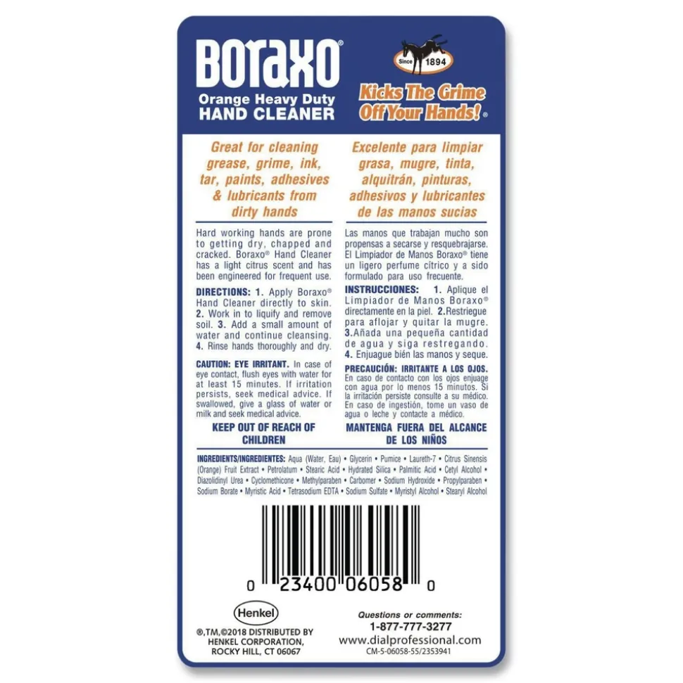Boraxo 3 Liter Orange Heavy Duty Hand Cleaner - Citrus Scent (4/Carton)