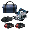 Bosch 18V Brushless Blade-Left Lithium-Ion 6-1/2 in. Cordless Circular Saw Kit with 2 Batteries (4 Ah)