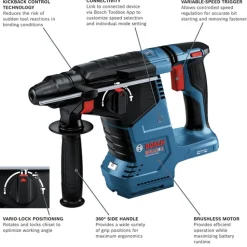 Bosch 18V Brushless Lithium-Ion 1 in. Cordless Rotary Hammer (Tool Only)