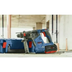 Bosch 18V Brushless Lithium-Ion 1 in. Cordless SDS-Plus Bulldog Rotary Hammer Kit with 2 Batteries (8 Ah)