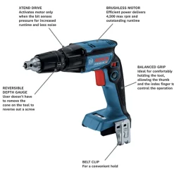 Bosch 18V Brushless Lithium-Ion 1/4 in. Cordless Hex Screwgun Kit (4 Ah)