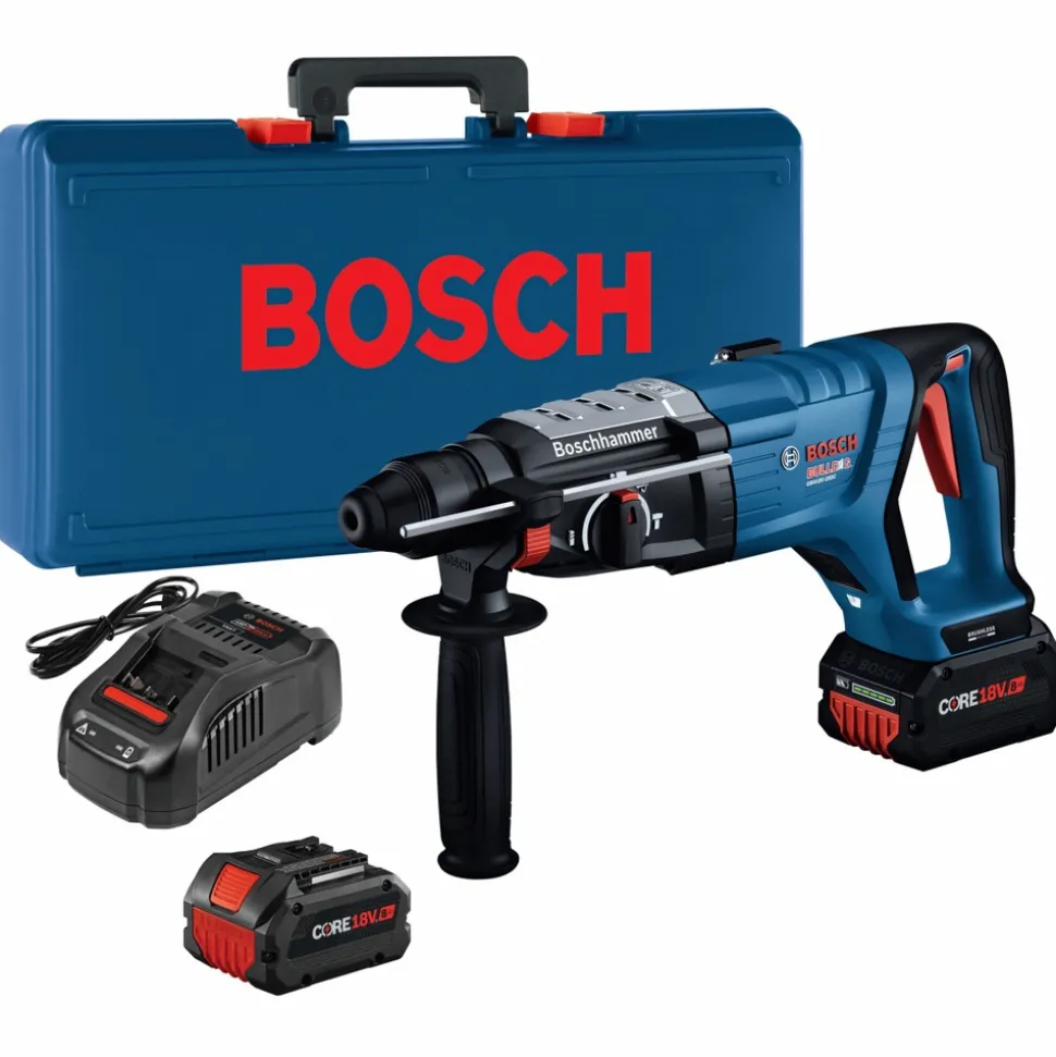 Bosch 18V Brushless Lithium-Ion Connected-Ready SDS-Plus Bulldog 1-1/8 in. Cordless Rotary Hammer Kit (8 Ah)