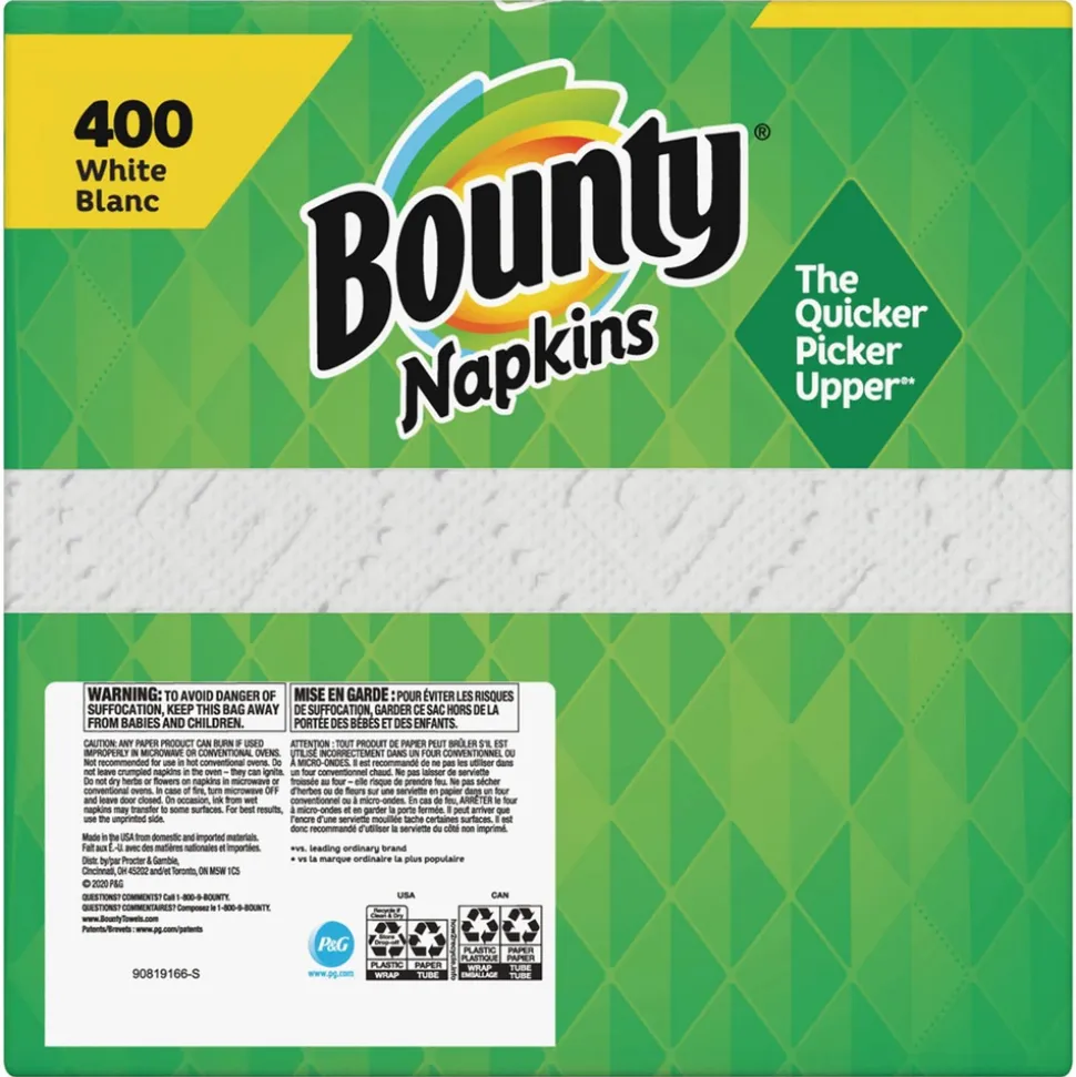 Bounty 12.1 in. x 12 in. 2-Ply Quilted Napkins - White (4/Carton)