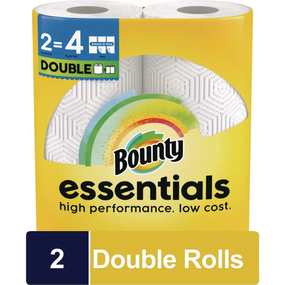Bounty Essentials Select-A-Size 2-Ply Kitchen Roll Paper Towels - White (8/Carton)