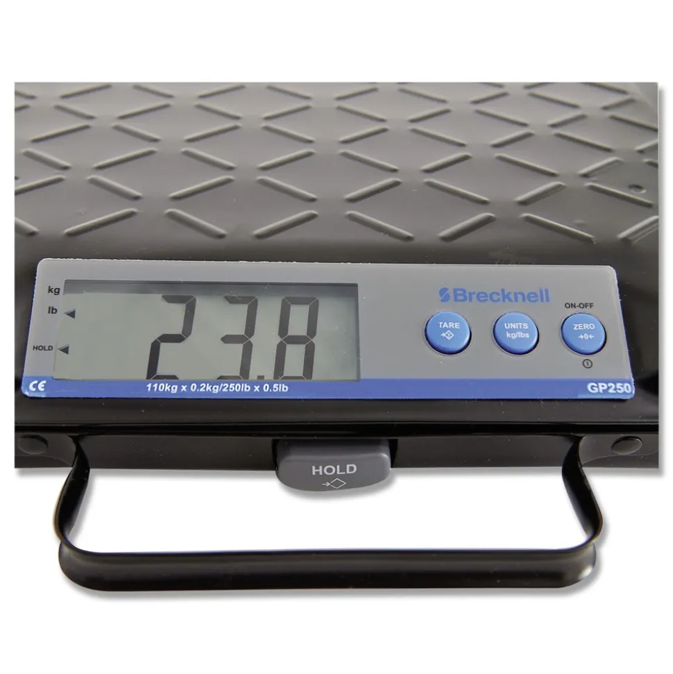 Brecknell 250 lbs. Capacity 12.5 in. x 10.95 in. x 2.2 in. Platform Portable Electronic Utility Bench Scale