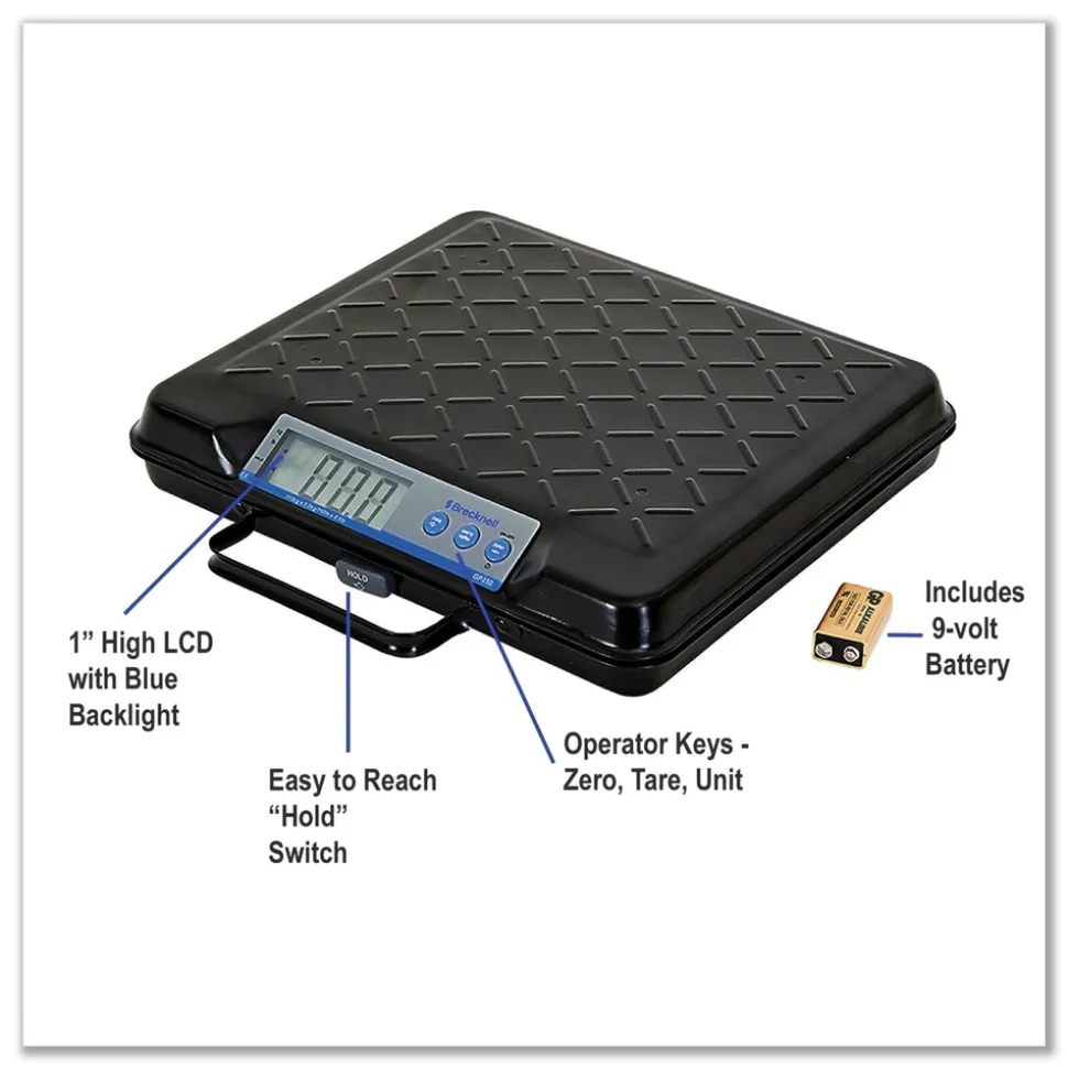 Brecknell 250 lbs. Capacity 12.5 in. x 10.95 in. x 2.2 in. Platform Portable Electronic Utility Bench Scale