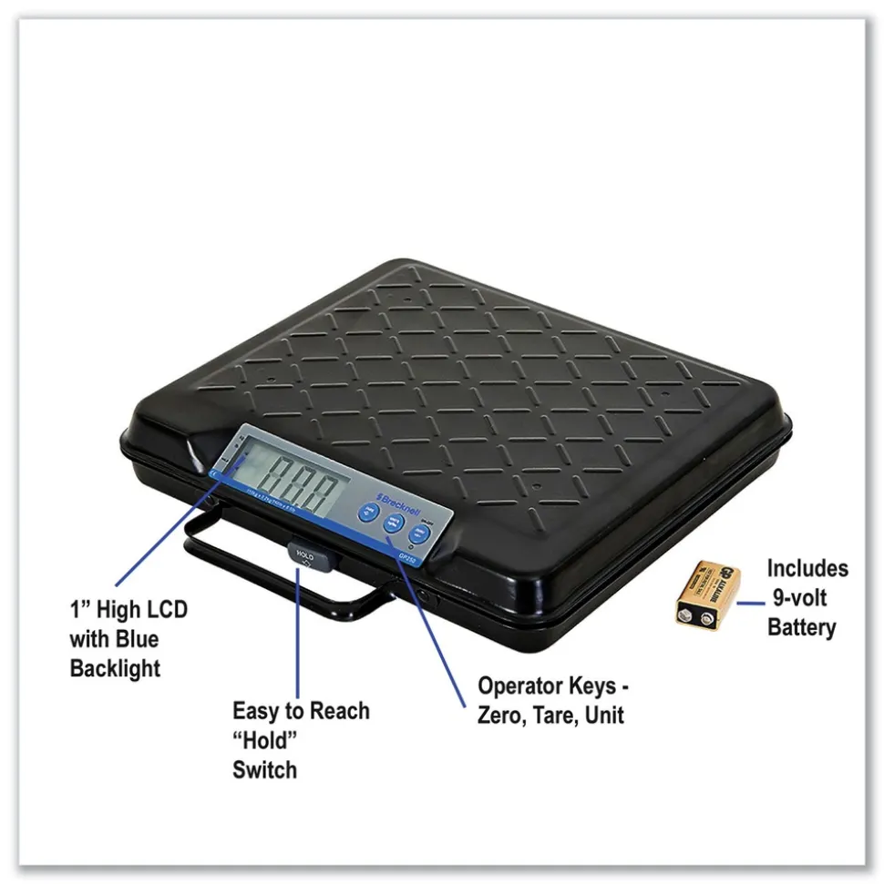 Brecknell 100 lbs. Capacity 12.5 in. x 10.95 in. x 2.2 in. Platform Portable Electronic Utility Bench Scale