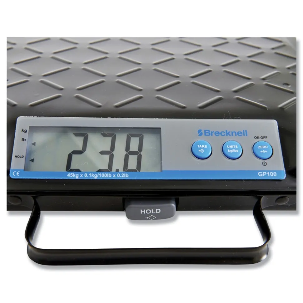 Brecknell 100 lbs. Capacity 12.5 in. x 10.95 in. x 2.2 in. Platform Portable Electronic Utility Bench Scale