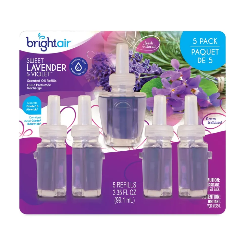 BRIGHT Air 0.67 oz. Electric Scented Oil Air Freshener Refill - Sweet Lavender and Violet (6 Packs/Carton)