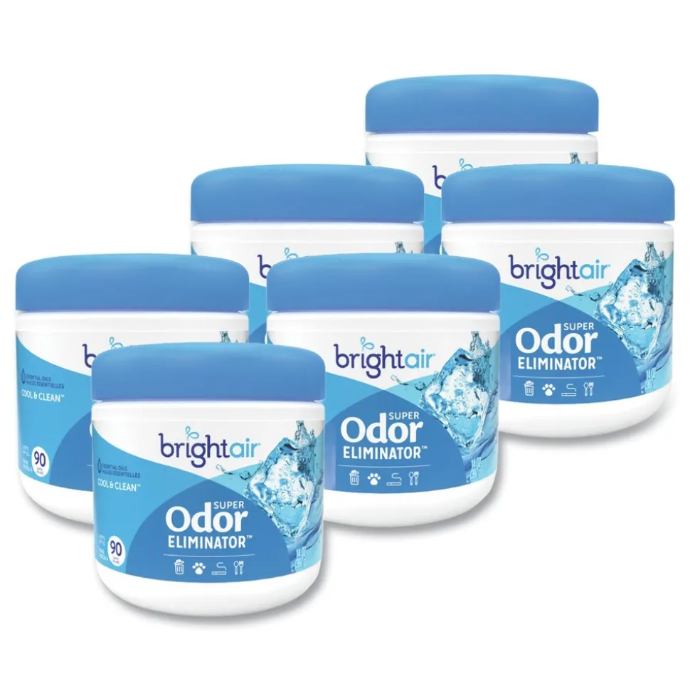 BRIGHT Air 14 oz. Jar Super Odor Eliminator - Blue, Cool and Clean (6/Carton)