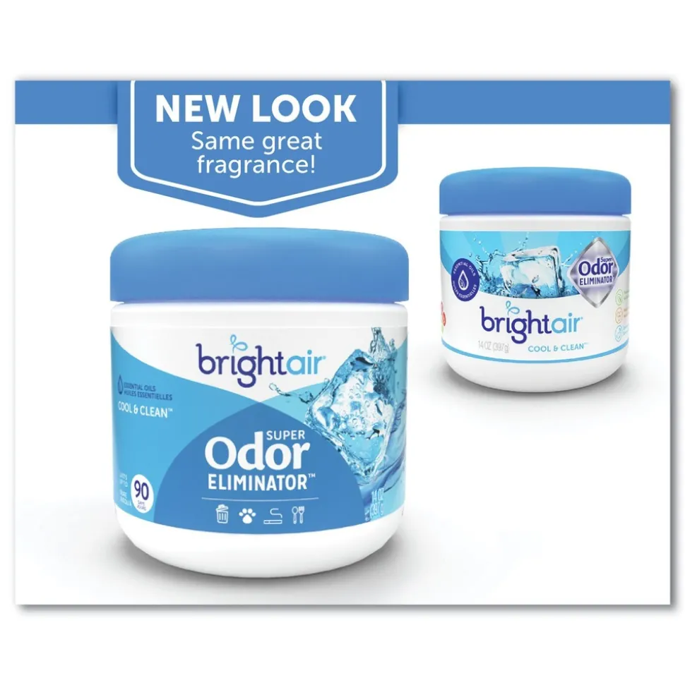BRIGHT Air 14 oz. Jar Super Odor Eliminator - Blue, Cool and Clean (6/Carton)