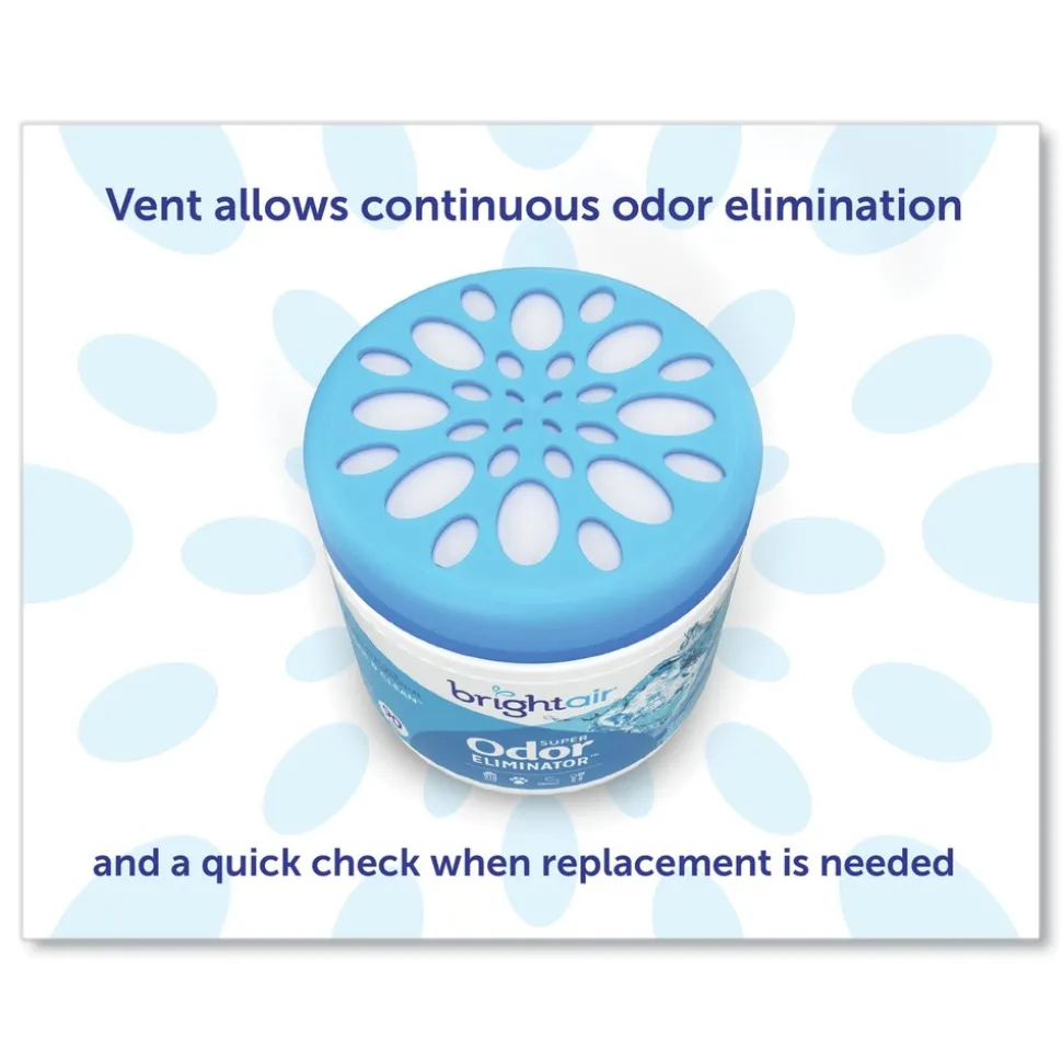 BRIGHT Air 14 oz. Jar Super Odor Eliminator - Blue, Cool and Clean (6/Carton)