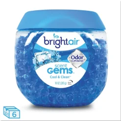 BRIGHT Air 10 oz. Scent Gems Odor Eliminator - Cool and Clean, Blue (6/Carton)