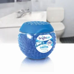 BRIGHT Air 10 oz. Scent Gems Odor Eliminator - Cool and Clean, Blue (6/Carton)