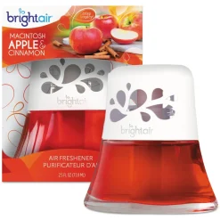 BRIGHT Air 2.5 oz. Scented Oil Air Freshener - Macintosh Apple and Cinnamon, Red (6/Carton)