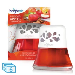 BRIGHT Air 2.5 oz. Scented Oil Air Freshener - Macintosh Apple and Cinnamon, Red (6/Carton)