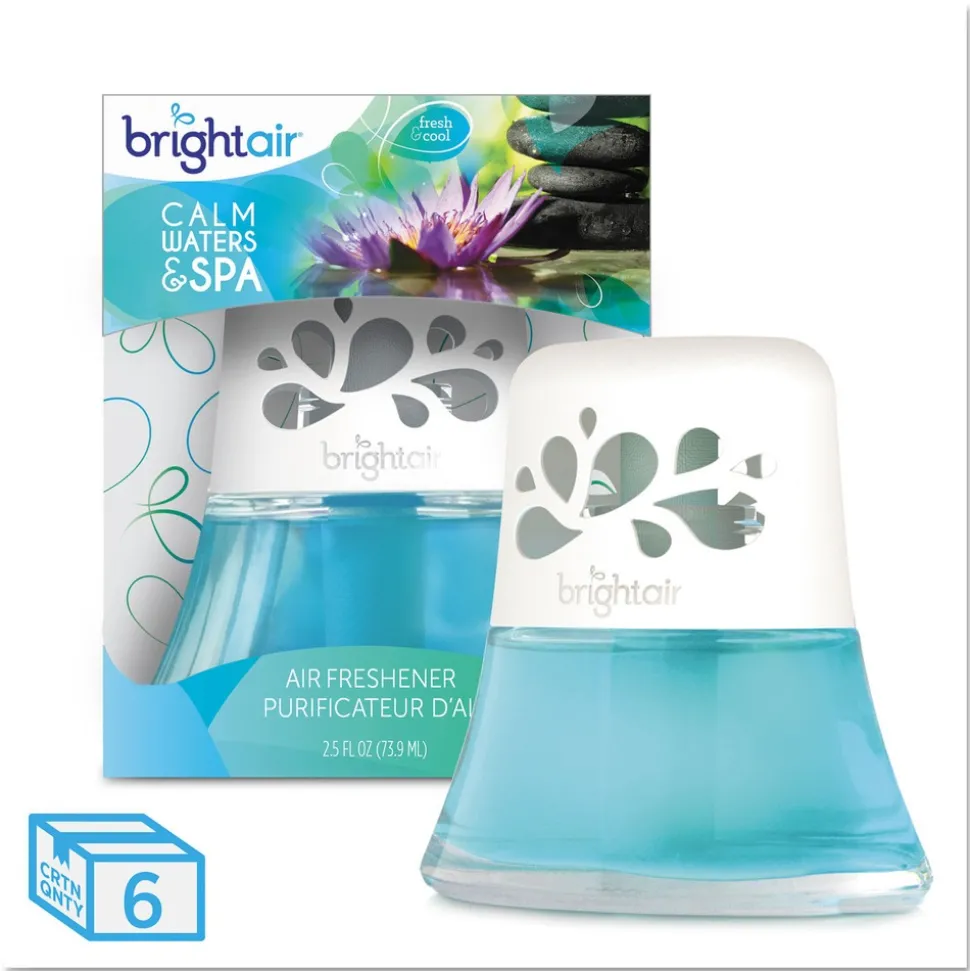 BRIGHT Air 2.5 oz. Scented Oil Air Freshener - Calm Waters and Spa, Blue (6/Carton)