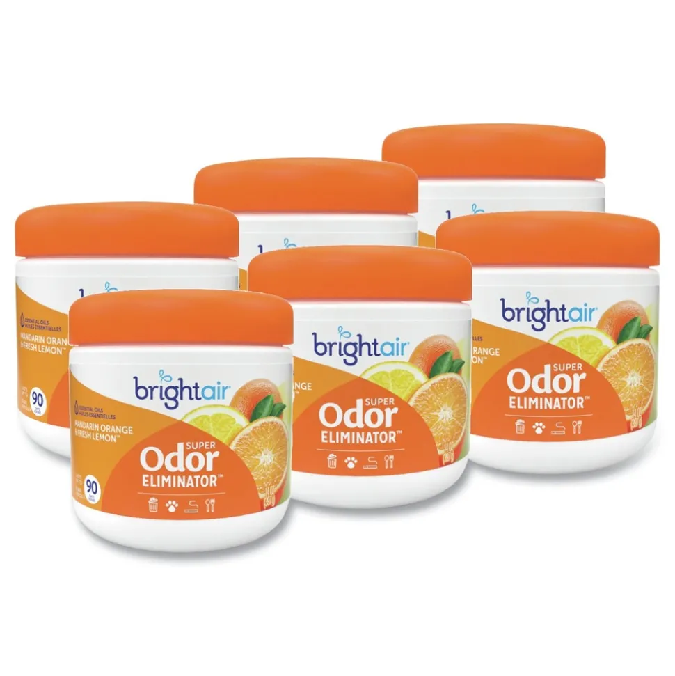 BRIGHT Air 14 oz. Super Odor Eliminator - Mandarin Orange and Fresh Lemon (6/Carton)