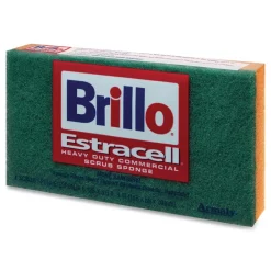 Brillo 3.5 in. x 6.12 in. Commercial Heavy-Duty Scrub Sponge - Orange/Green (12/Carton)