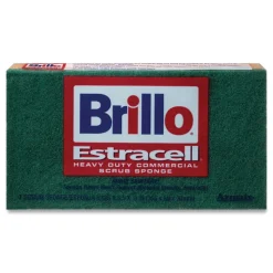Brillo 3.5 in. x 6.12 in. Commercial Heavy-Duty Scrub Sponge - Orange/Green (12/Carton)