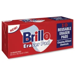 Brillo 3.2 in. x 4.6 in. Commercial Eraser Pads - White (12/Carton)