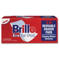 Brillo 3.2 in. x 4.6 in. Commercial Eraser Pads - White (12/Carton)
