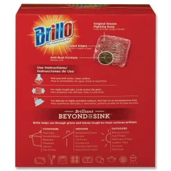 Brillo 2.5 in. x 3 in. Steel Wool Soap Pads - Gray/Pink (12/Carton)