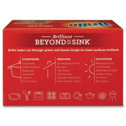 Brillo 2.5 in. x 3 in. Steel Wool Soap Pads - Gray/Pink (12/Carton)