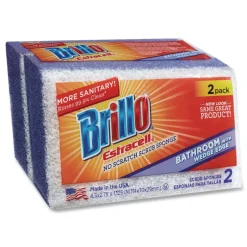 Brillo Estracell 4.5 in. x 2.75 in. Bathroom Sponge - Purple/White (12/Carton)