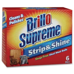 Brillo Strip and Shine 2.5 in. x 2 in. Steel Wool Balls - Gray (24/Carton)