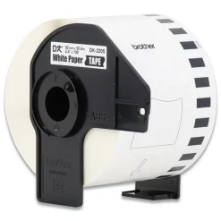 Brother 2.4 in. x 100 ft. Continuous Paper Label Tape - White (3/Pack)