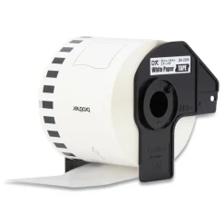 Brother 2.4 in. x 100 ft. Continuous Paper Label Tape - White (3/Pack)