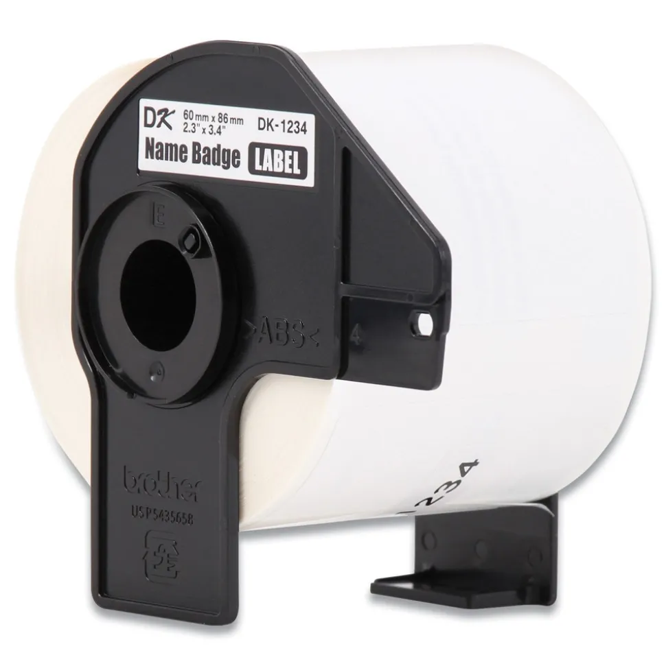 Brother 2.3 in. x 3.4 in. Die-Cut Name Badge Labels - White (3-Rolls/Pack)