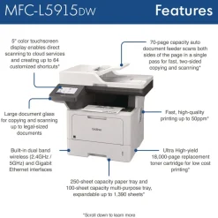 Brother Business Monochrome AIO Copy/Fax/Print/Scan Laser Printer