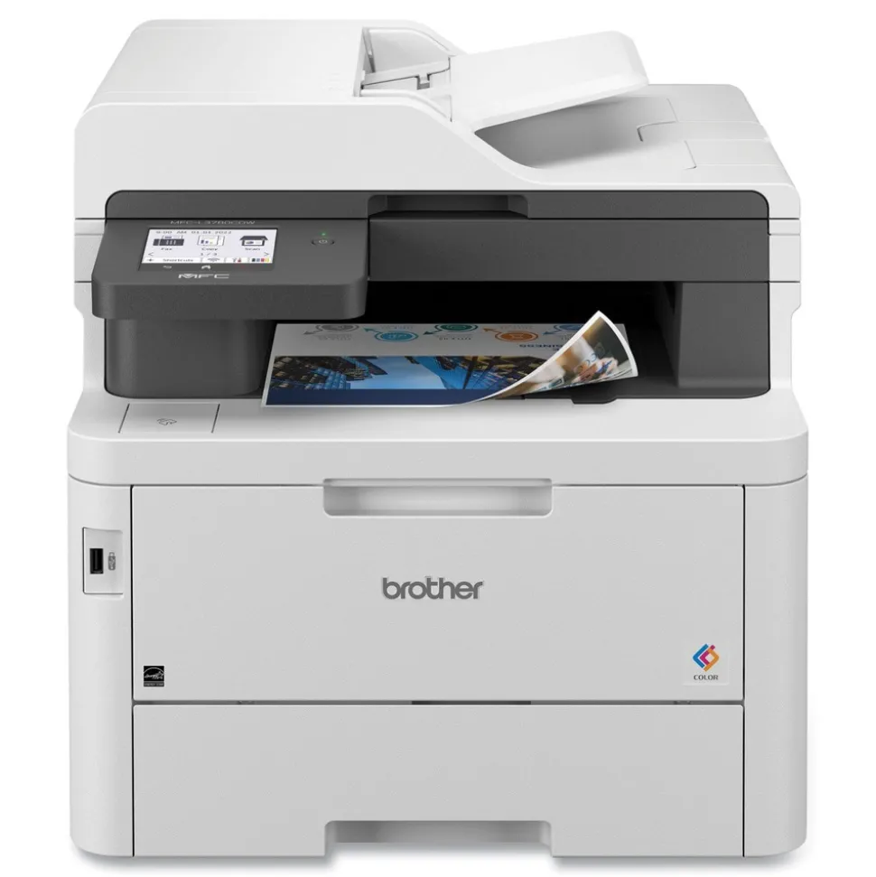 Brother Copy/Fax/Print/Scan Wireless Digital Laser Color All-in-One Printer - White