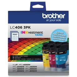 Brother LC4063PK INKvestment 1,500 Page-Yield Ink - Cyan/Magenta/Yellow (3/Pack)